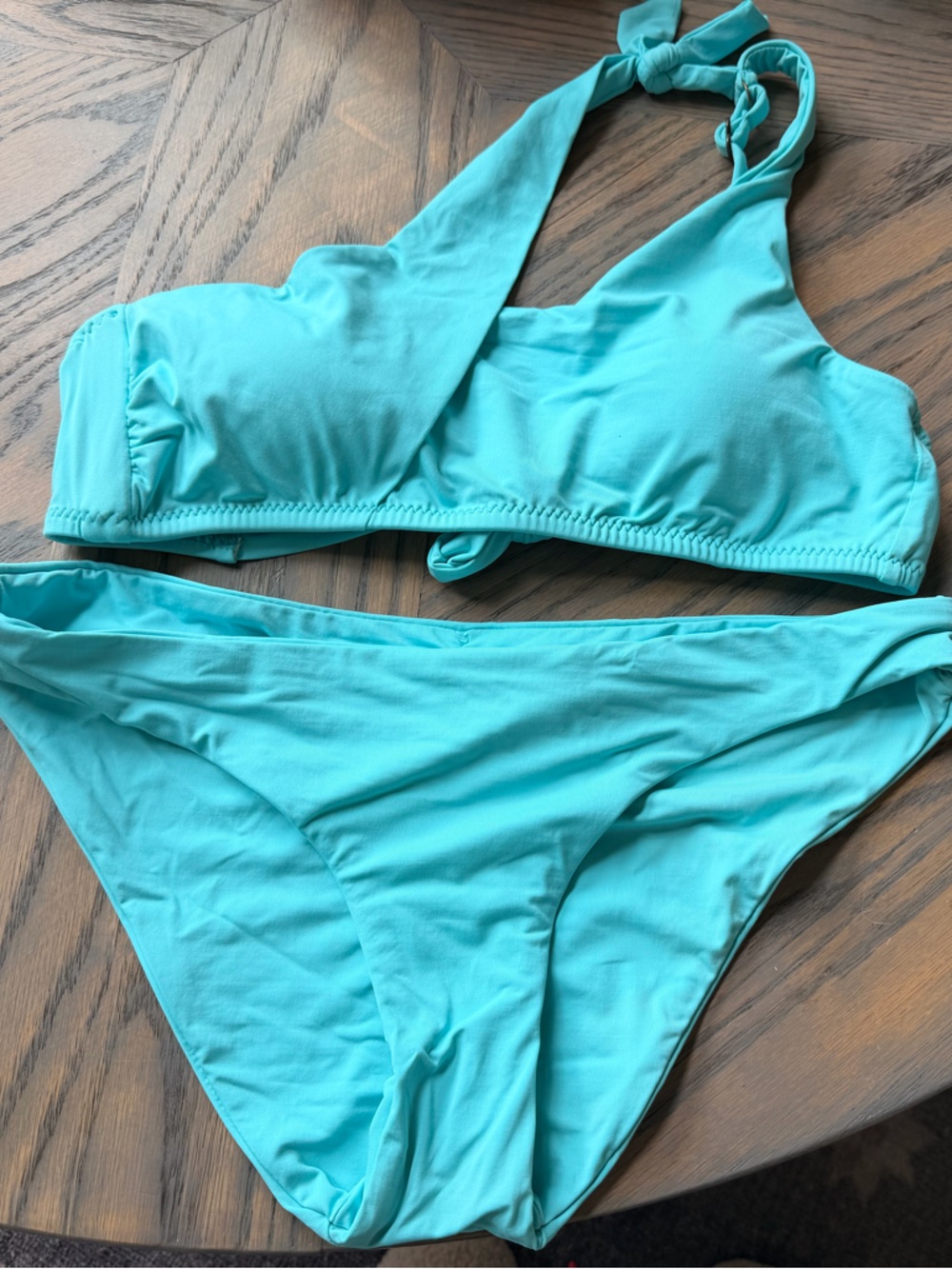 BECCA Turquoise Halter Bikini Set